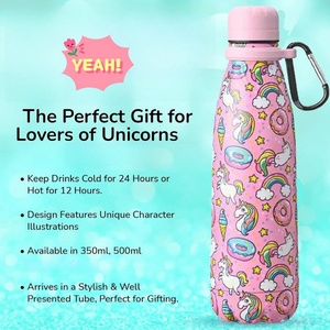 Portable 17OZ 500ml Stainless Steel Tumbler for Kids Cola-Shaped Water <b>Bottle</b> with Lid Handle Grip for Sports <b>Travel</b> - Product Image 4