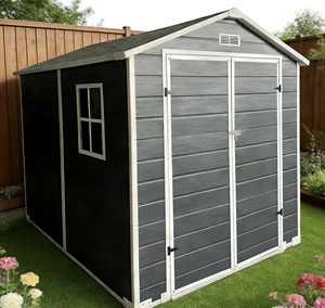 <span class=keywords><strong>Caseta</strong></span> de Jardín de Plástico Ecológica con Techo Puntiagudo de 6*8 pies, Doble Puerta, para Almacenamiento de Herramientas, <span class=keywords><strong>Bicicletas</strong></span>, Fácil de Montar - Product Image 4