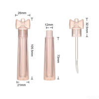 Nouveau tube de gloss à lèvres rose rond 3ml, contenant cosmétique, emballage de maquillage, logo personnalisé