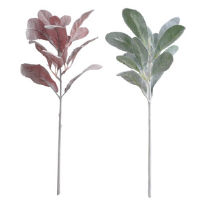 Planta artificial de hoja de oreja de conejo, planta verde de simulación para decoración del hogar, arreglo floral para sala de estar, hoja de limón peluda de simulación - Product Image 5
