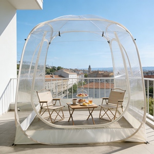 Dôme <span class=keywords><strong>de</strong></span> tente transparent à design rond, directement <span class=keywords><strong>de</strong></span> l'usine, idéal pour les pique-niques et les jardins en plein air - Product Image 2