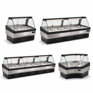Vitrine réfrigérée commerciale de 1,5 mètre de long pour viande et aliments frais, avec plateau en acier inoxydable et dessus en verre incurvé, température 2-8°C, pour <span class=keywords><strong>boucherie</strong></span> - Product Image 5
