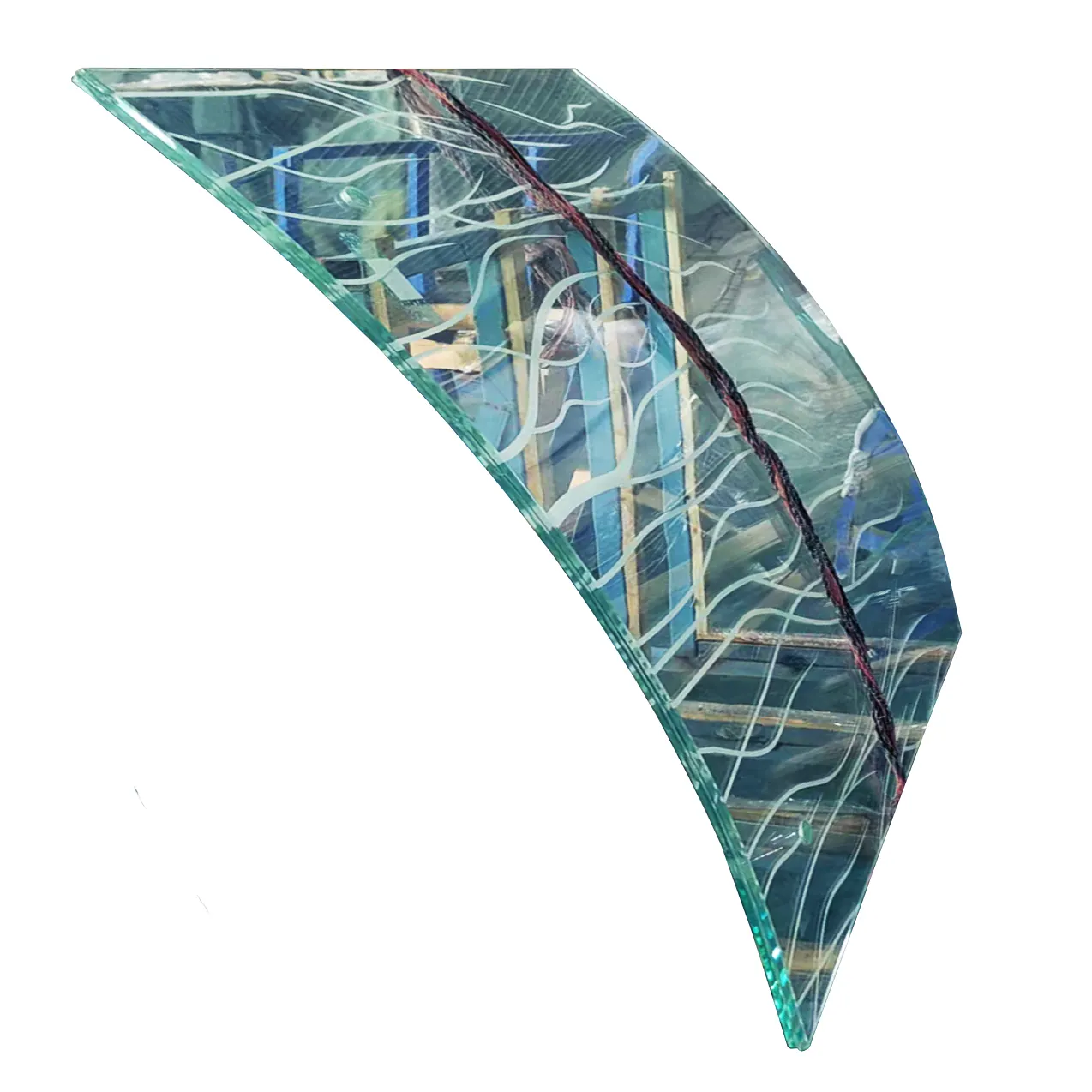 Excelência qualidade seda colorida tela curvo temperado laminado segurança vidro para construção divisória