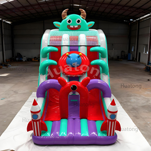 Huatong ngoài trời đôi làn người ngoài hành tinh Inflatable khô trượt thư bị trả lại nhà bouncy lâu đài trượt bơm hơi cho trẻ em - Product Image 2