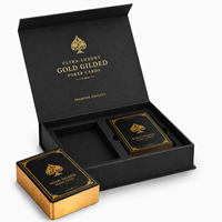 Jeu de cartes de luxe plaqué or personnalisé, coffret cadeau premium pour mariage, jeu de cartes en plastique imperméable, cartes de poker anime japonais