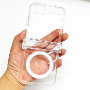Transparent <strong>Clear</strong> Ring Buckle Magnetic Wireless Charging Shockproof Phone <strong>Case</strong> Cover for Samsung Galaxy Z Flip 7 <strong>6</strong> 5 4 3 - Product Image 4