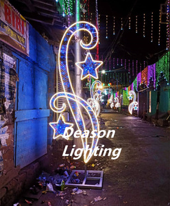 La rue de Noël a mené des lumières de motif de poteau de corde - Product Image 4