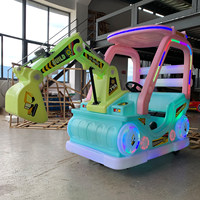 Excavadora Eléctrica para Niños, Vehículo de Construcción con Batería de 12V, para Parques de Diversiones Comerciales, Venta al Por Mayor