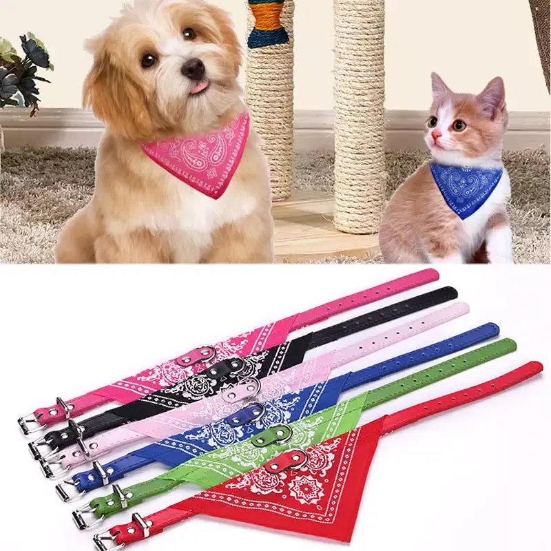 Collier Bandana pour chien, chat, chiot, nœud papillon, Pu, Bandana, Triangle, serviette de salive pour chiens et chats