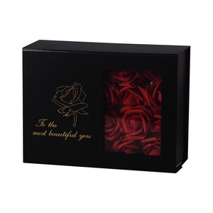 Wholesale Luxury Black Flower Roses Gift Packaging Basket Boxes Boxes for Gift Sets with clear <b>Window</b> - Product Image 3