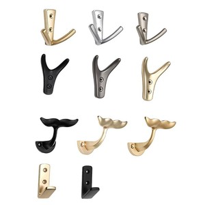 새로운 제품 훅 아연 합금 신형 벽걸이 코트 훅 이중 수건 걸이 벽걸이형 옷걸이 - Product Image 3