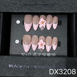 Faux ongles artificiels à presser en ABS faits à la main, couvrance totale, haute qualité, <span class=keywords><strong>modèle</strong></span> <span class=keywords><strong>manucure</strong></span> française, design floral portable, pose facile - Product Image 5