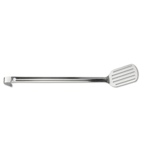 Ensemble de 4 ustensiles de cuisine en acier inoxydable à long manche avec spatule ajourée, cuillère ajourée, cuillère pleine et louche pour la cuisine domestique
