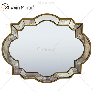 <span class=keywords><strong>Miroir</strong></span> mural de luxe Antique doré WXM-1139 Unique pour salon - Product Image 2