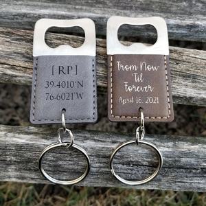 Llavero Abridor de Botellas de Acero Inoxidable de Alta Calidad Personalizado, Llavero Abridor de Botellas de Cuero PU - Product Image 3