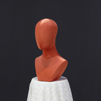 Tête de mannequin en mousse de polystyrène recouverte de tissu de couleur personnalisée en gros, tête de mannequin en velours noir pour perruques