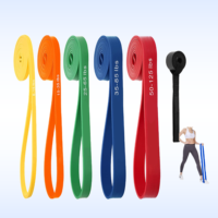 Jeu de 5 bandes élastiques de résistance en boucle TPE avec logo personnalisé pour les exercices de Pilates et de gymnastique