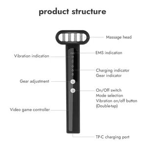 Testina di rotazione di 360 gradi sinogale 4 in 1 EMS che vibra la terapia della luce rossa del riscaldamento per il viso occhio ringiovanimento della pelle cura della pelle della bacchetta