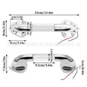 Manija de Carga Tipo C para RV, Accesorio para Remolque y Autocaravana con Luz Lateral de Aleación de Aluminio y Luces Acrílicas Azules Cálidas, Manual - Product Image 3