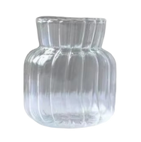 Vente en gros personnalisé centre de table de mariage soufflé à la main en cristal clair grand vase rond en verre à fleurs