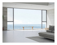 Ventanas Modernas de Doble Acristalamiento con Diseño de Marco Deslizante, Ventana Abatible de Aleación de Aluminio
