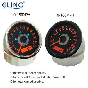 ELING 85mm (3 3/8 '') velocímetro GPS odómetro 150 <span class=keywords><strong>160</strong></span> <span class=keywords><strong>MPH</strong></span> 200 <span class=keywords><strong>km</strong></span>/h para barco Auto Racing motocicleta 12 voltios 24V con señales de giro - Product Image 4