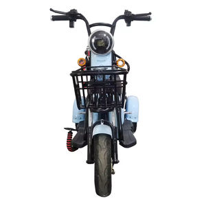 Vélo Électrique 3 Roues Bleu Clair Tendance et Attrayant 2026 - Design <span class=keywords><strong>Compact</strong></span> avec Phare LED et Panier Arrière - Product Image 1