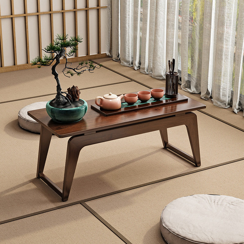 Floating bay window table [Walnut color, 80cm long]