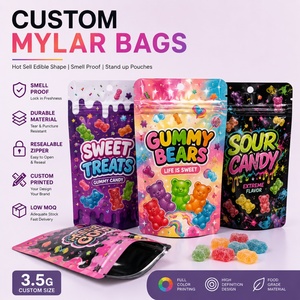 Bolsas de Mylar con Forma Comestible, a Prueba de Olores, de Plástico, con Base, para Dulces y Gomitas, Personalizadas, de 3.5, en Oferta - Product Image 1
