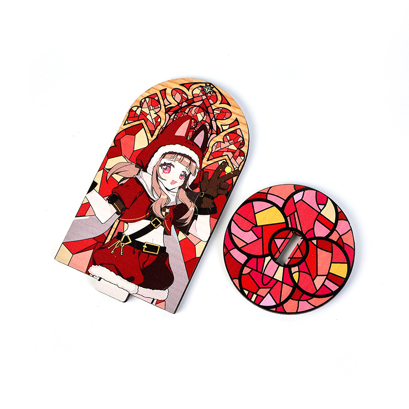 Custom Full Bleed Standees Wooden Phone Holders Nautical Angel Home Decoration Polished Painted Maple Birch Wood Crafts