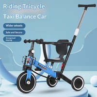 Tricycle multifonction 5-en-1 en métal pour enfants : poussette, vélo d'équilibre et chariot pour bébés de 4 à 6 ans
