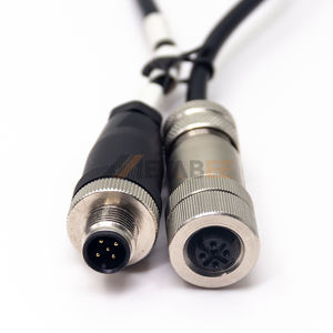 Câble d'extension M12 5 broches A-codé mâle vers femelle, assemblage de cordon de raccordement double extrémité 22AWG pour capteur et DeviceNet - Product Image 3