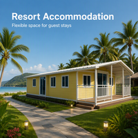 Maison conteneur extensible pour chambres d'hôtes de luxe en resort, hébergement modulaire préfabriqué portable