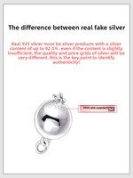 XD P3119 S925 collier de perles en argent sterling boule main lien boucle boucle de connexion presse insérer tige collier bâton fermoir