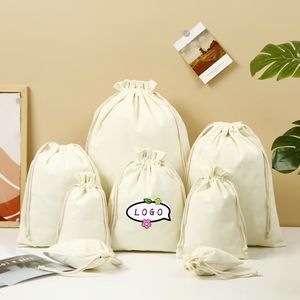 Pochette à poussière en toile de coton de taille personnalisée écologique Peigne d'impression de logo personnalisé Parfum Cosmétique Emballage Cadeau Sac à poussière en coton - Product Image 5