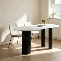 Table à manger extensible moderne de style nordique minimaliste, couleur blanc crème, plateau en pierre frittée, gain de place, idéale pour petit appartement, OEM