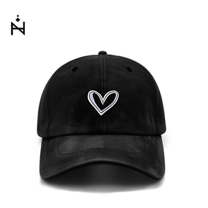 Gorra de Béisbol Angelina con Bordado de Corazón, de Algodón Lavado, Ajustable de 58-60cm, Unisex, Casual, de 6 Paneles - Product Image 3