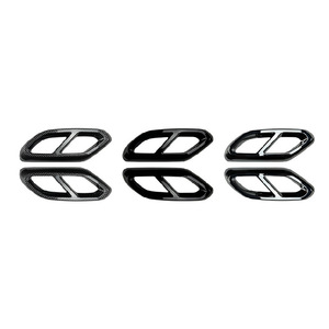 Mercedes-Benz GLC Exhaust Pipe <b>Decals</b> Piano Black Carbon Fiber Texture Electroplated Silver Rear <b>Car</b> Stickers ABS Adhesive - Product Image 1