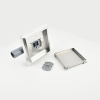 SANIPRO SS 304/316 salle de bain douche égouttoir 360 degrés Rotation 2 en 1 grille couverture crépine carrelage insérer caché carré drain de sol