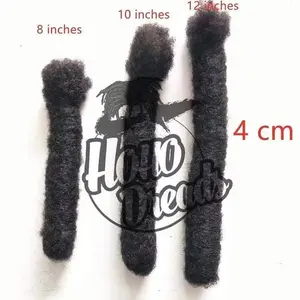 [HOHO DREADS] wholesale brazilian 4cm wick human hair dreadlocks extensions. 4cm human hair jumbo locs wick extensions