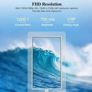 1920x1080 شاشة رقمية مزدوجة عالية الوضوح بالكامل للعرض الموجه للنافذة مشغل شاشة LCD 24/7 للعرض الإعلاني