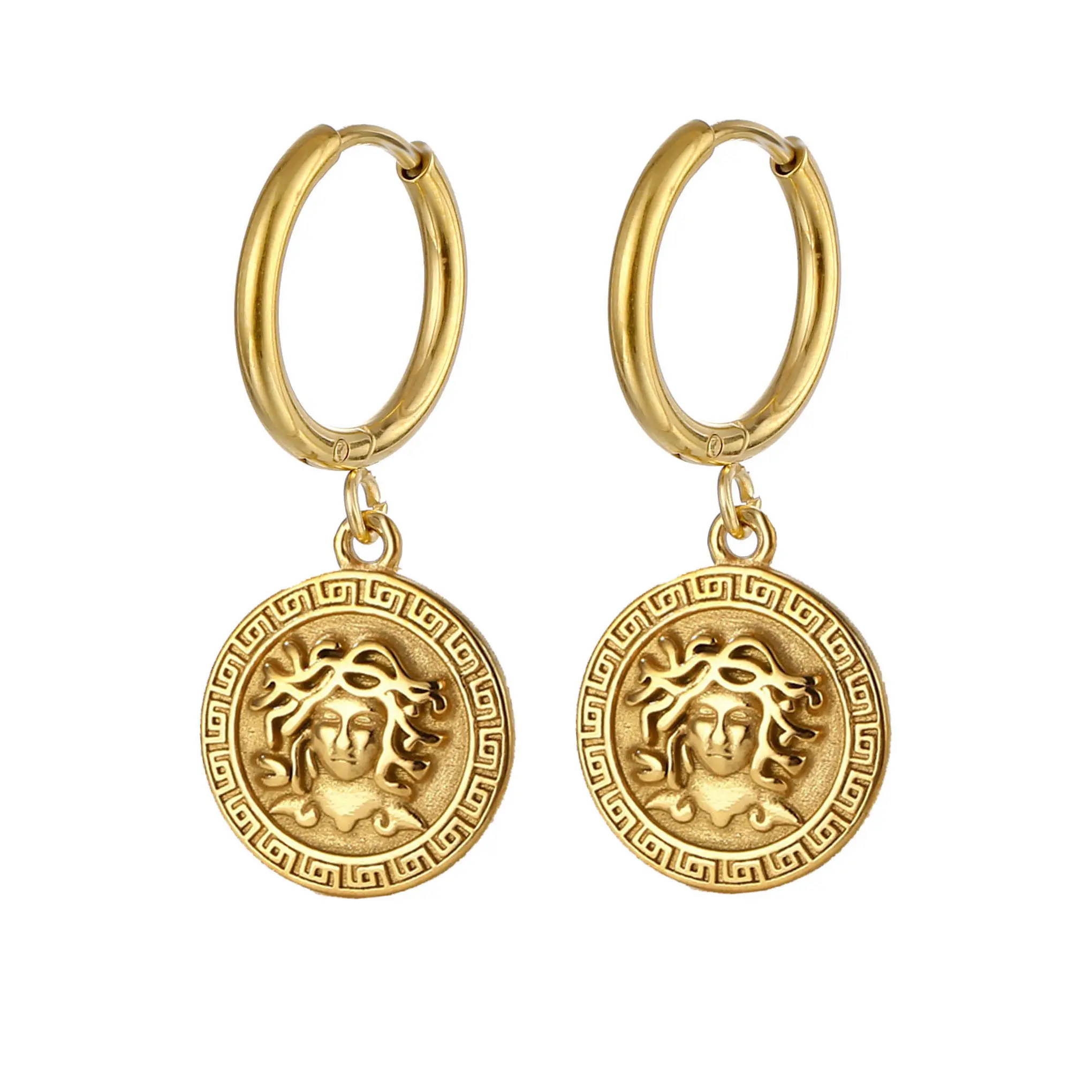 Ready To Ship Tarnish Free Jewellery Gold Silver Hoop Earrings Stainless Steel Medusa Earrings Luxury Famous Brand Jewelry