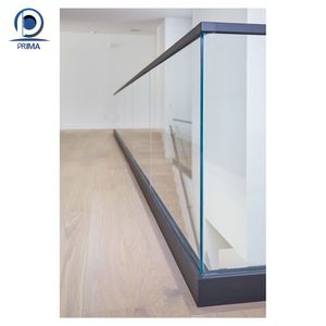 Prima Factory Custom Modern Design Außentreppe Handlauf Gehärtetes Klarglas Balkon U-Kanal Balustrade Geländer