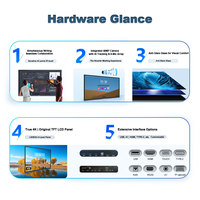 Pizarra Interactiva Inteligente de 65 Pulgadas 4K con Android 14.0, Pantalla Táctil de 20 Puntos, Pantalla Digital, 1 Año de Garantía