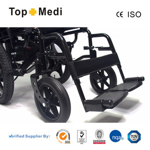 Sedia a rotelle pieghevole elettrica con freno a mano e frizione manuale e automatica con frizione elettrica portatile usata medica - Product Image 4