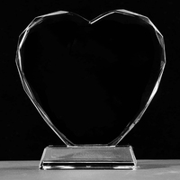 Marco de Fotos de Cristal Grabado con Corazón en Blanco, Económico y Popular, Impresión UV, Personalizado, Estilo Mascota de Moda