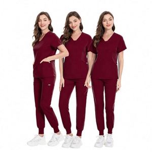 Ensemble de pantalons de travail personnalisés avec logo pour femmes, pantalons de travail pour hôpital, tissu extensible 4 directions, respirant, uniformes médicaux pour infirmières - Product Image 2
