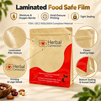 Sachets personnalisés en kraft avec fenêtre transparente et fermeture éclair refermable pour emballage alimentaire de biscuits, noix et snacks