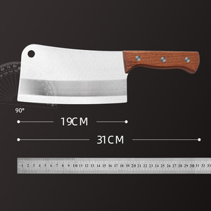 Couteau à découper en acier inoxydable 31 cm, lame en acier série 3Cr avec manche en bois pour couper la viande et les os, usage en cuisine - Product Image 3