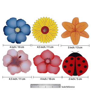 Autocollant anti-mouches pour fenêtre, motif fleur et coccinelle, en vinyle, double face, adhésif puissant, film transparent, lutte antiparasitaire - Product Image 5